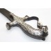 Handmade Dagger Knife Damascus Steel Blade Silver Bidari Tiger Face Handle - 15